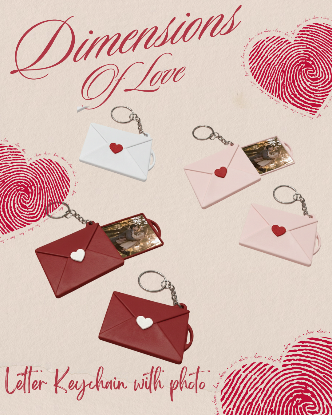Letter Keychain with Photo Drawer