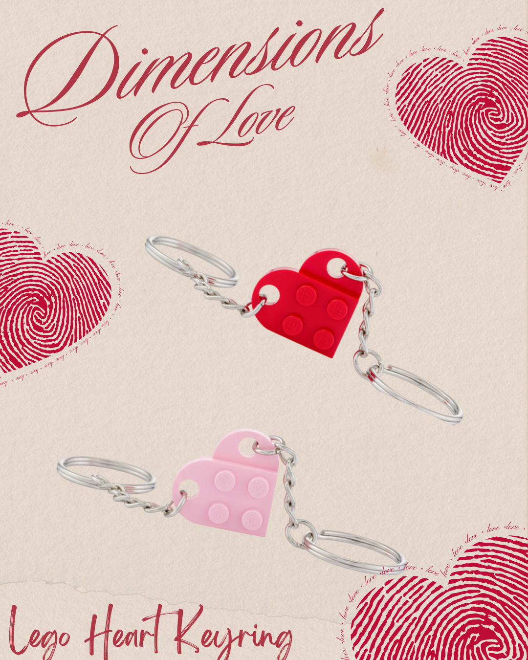 Lego Heart Keyring