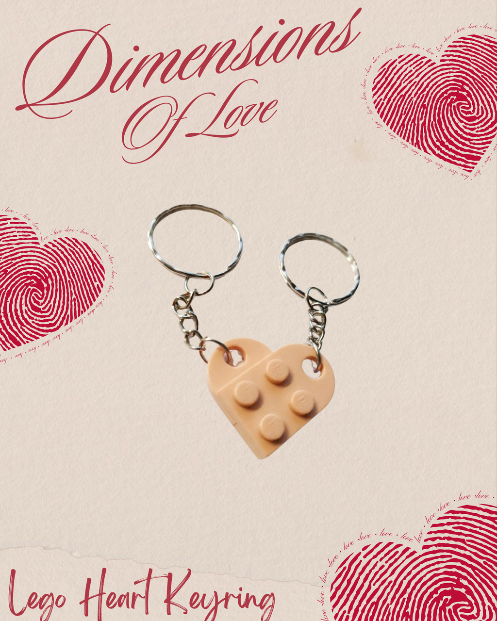 Lego Heart Keyring