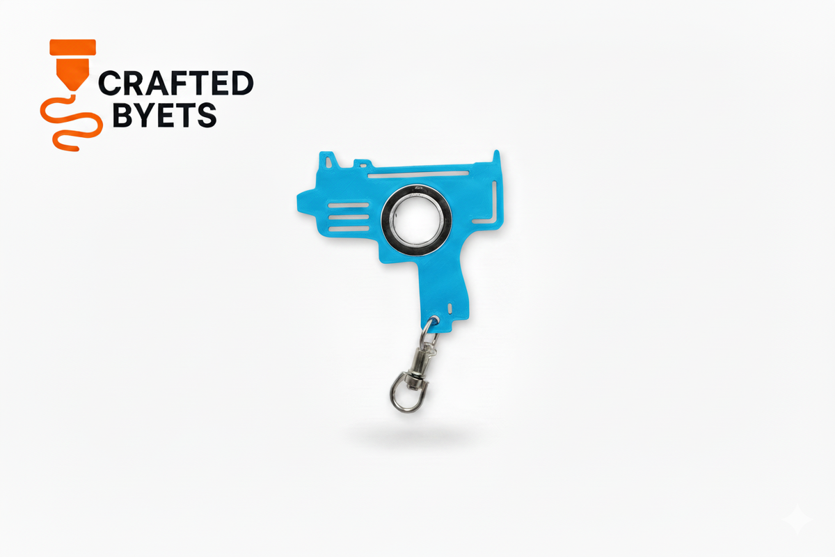 Mini Uzi Spinner Keychain