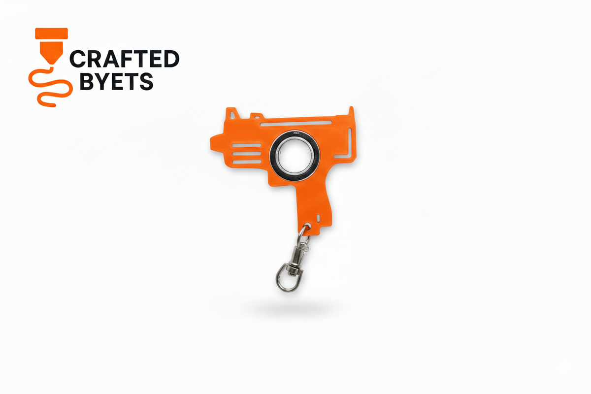 Mini Uzi Spinner Keychain