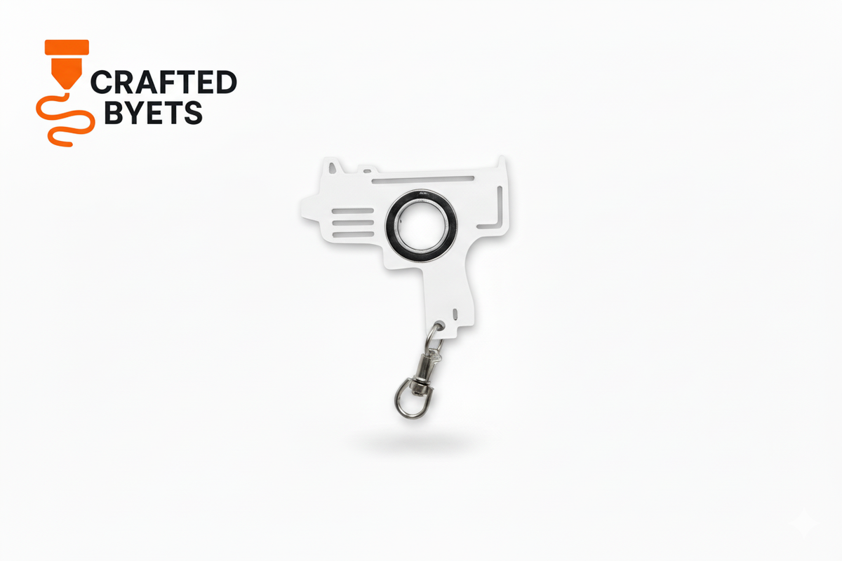 Mini Uzi Spinner Keychain