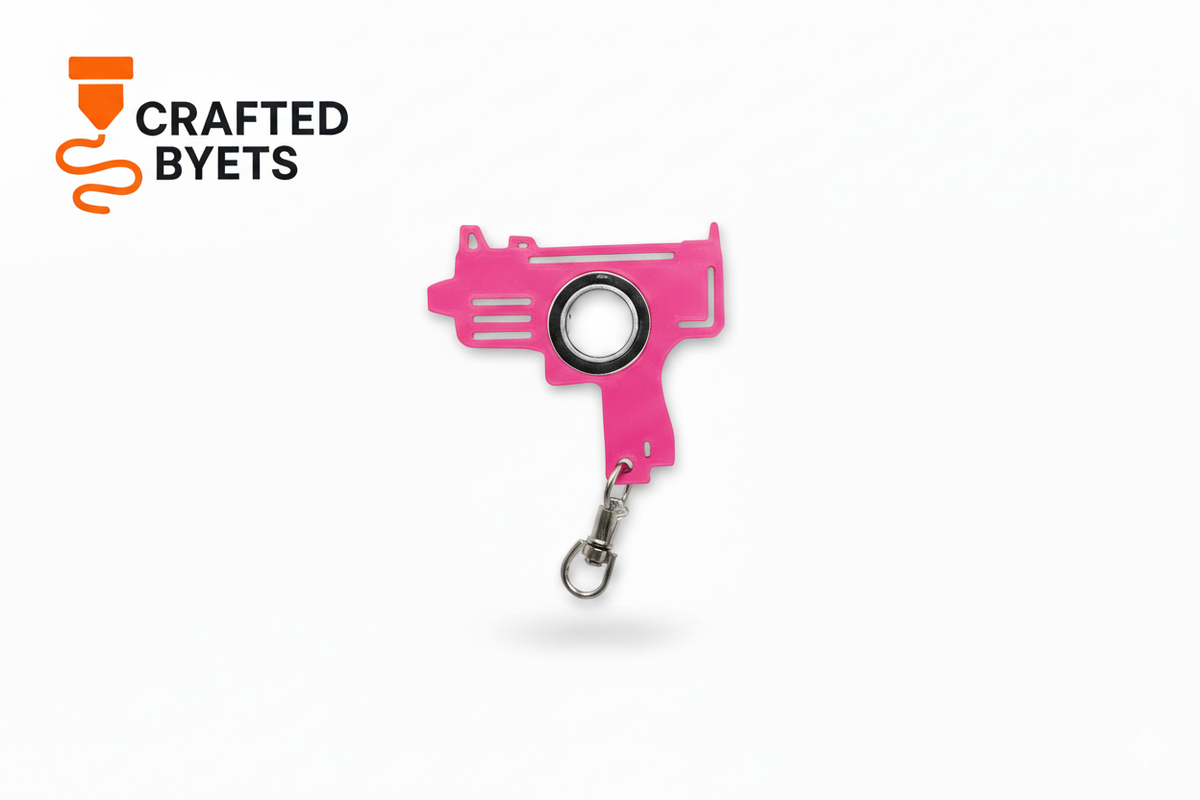 Mini Uzi Spinner Keychain