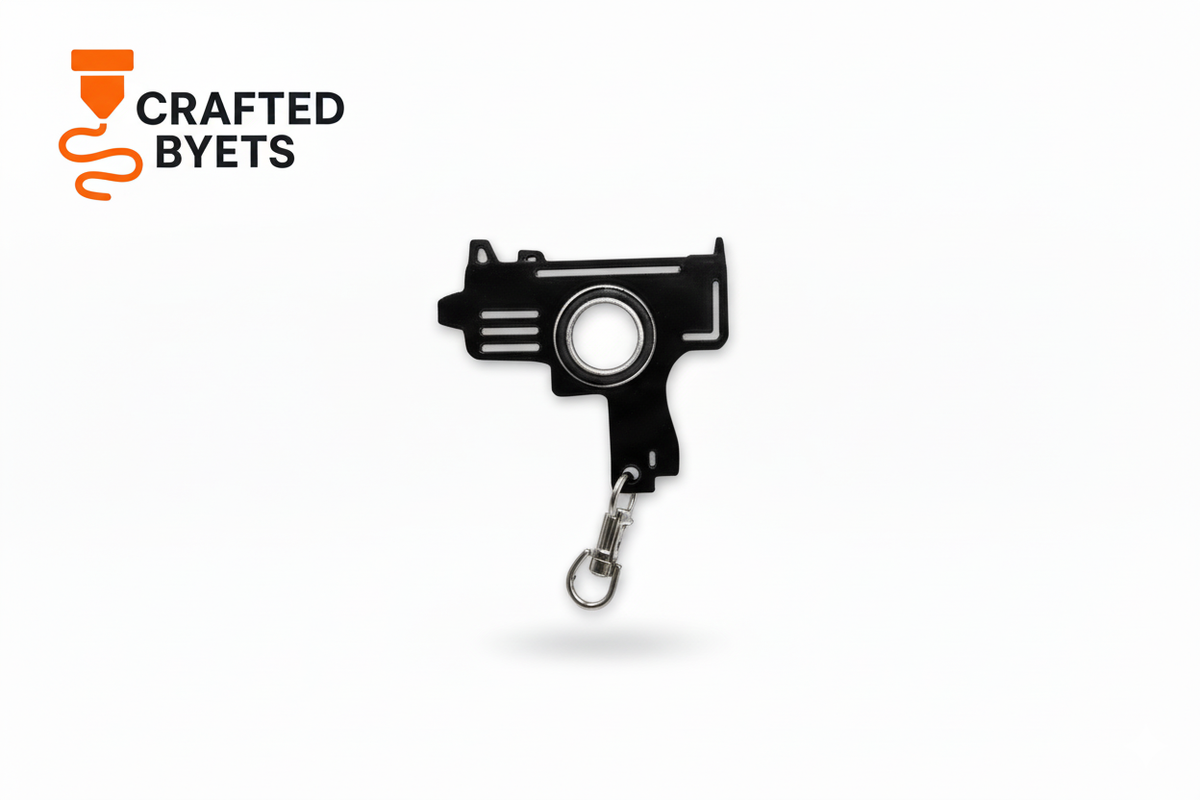 Mini Uzi Spinner Keychain