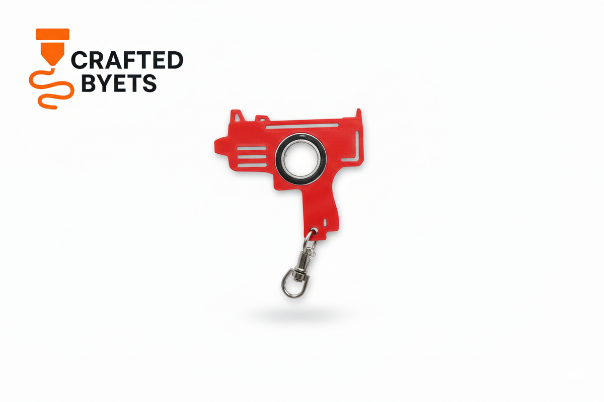Mini Uzi Spinner Keychain