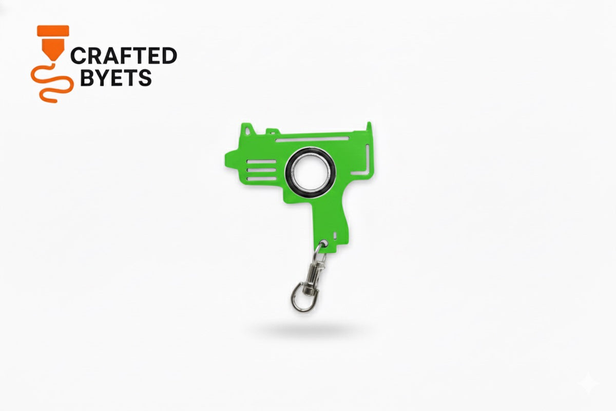 Mini Uzi Spinner Keychain