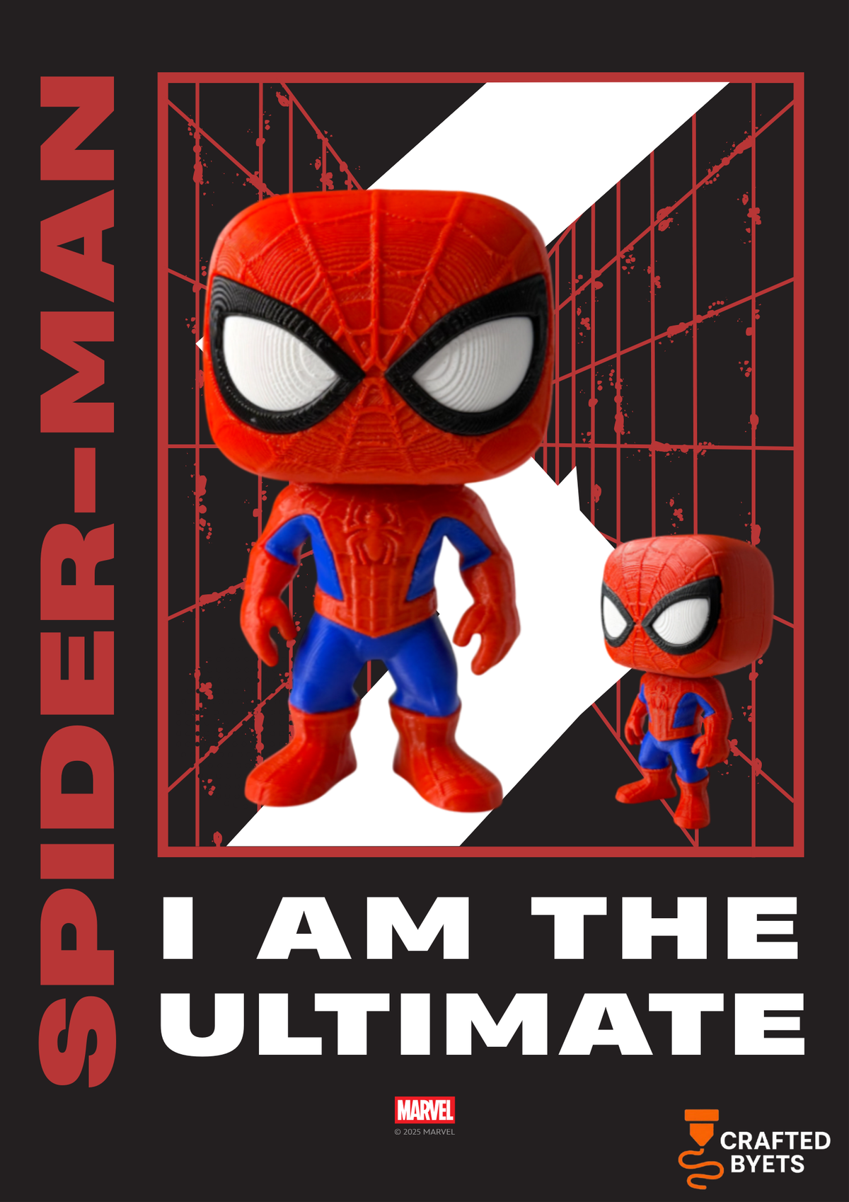 Spiderman Pop Figure 3d Printed