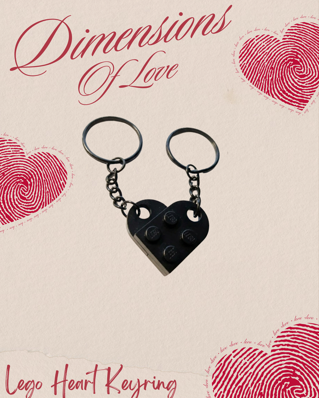 Lego Heart Keyring